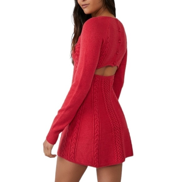 Free People - NWT Small World Mini Long Sleeve Sweater Dress Sz S - Picture 2 of 10